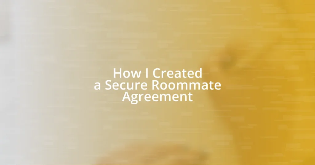 How I Created a Secure Roommate Agreement