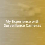 My Experience with Surveillance Cameras