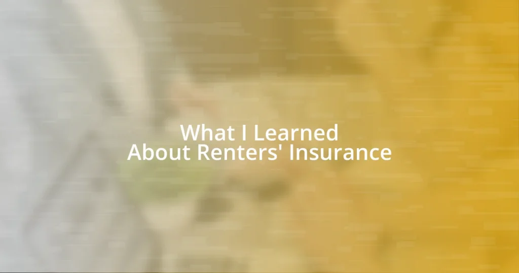 What I Learned About Renters’ Insurance