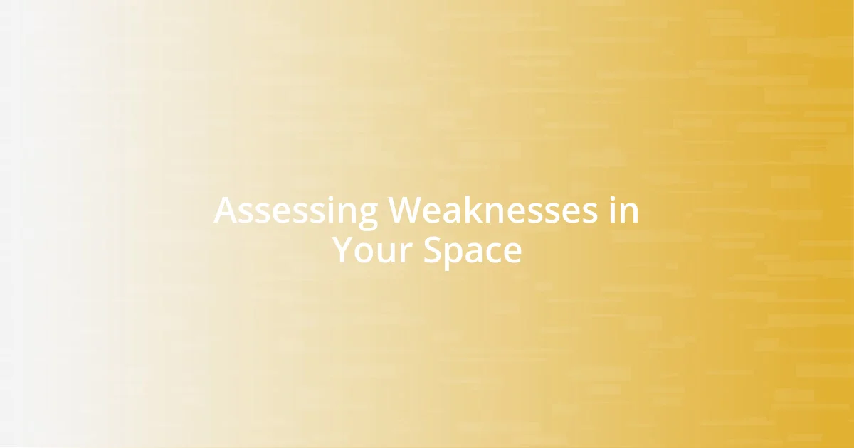 Assessing Weaknesses in Your Space