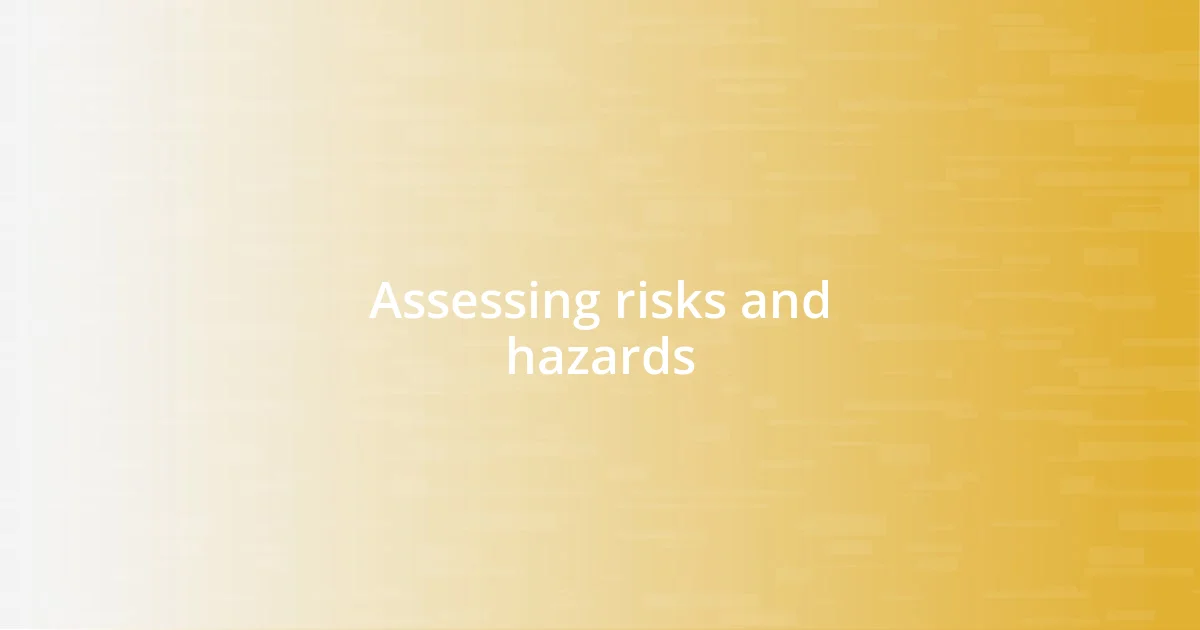 Assessing risks and hazards