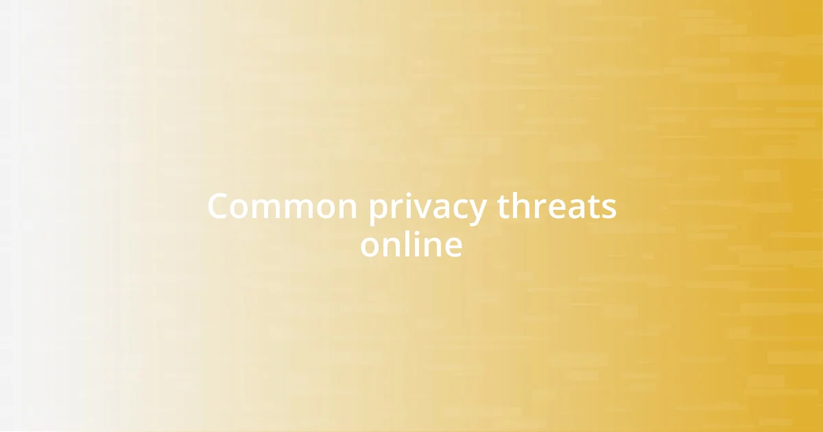 Common privacy threats online