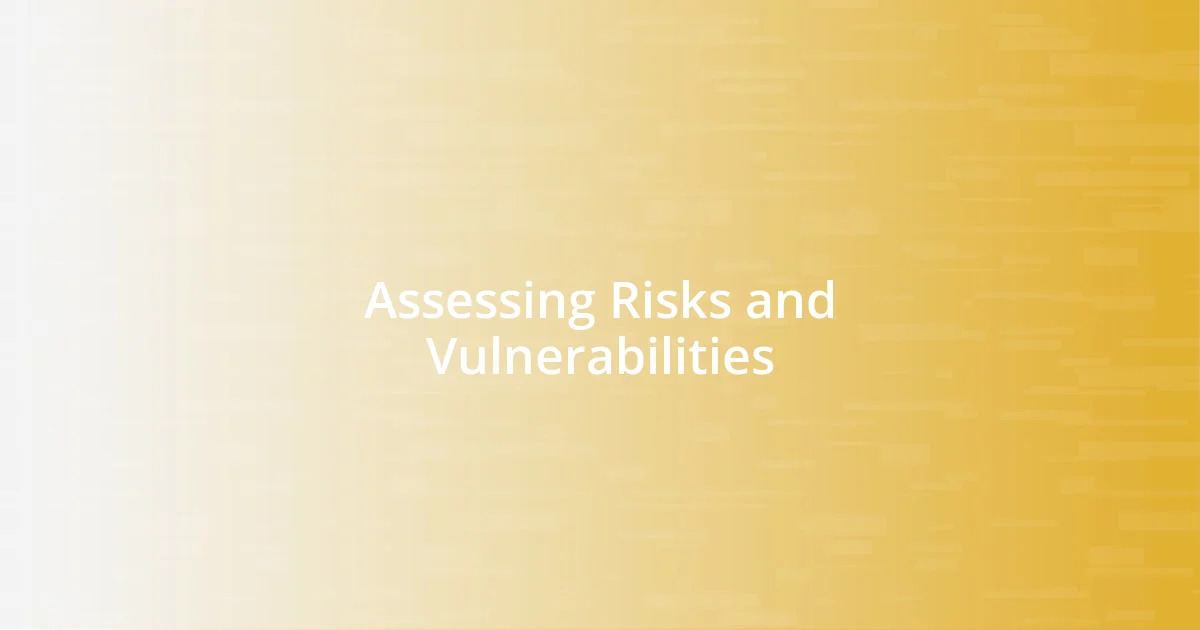 Assessing Risks and Vulnerabilities